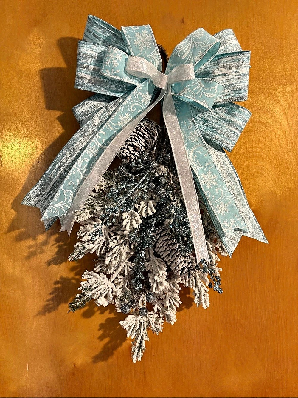 Flocked Evergreen Holiday Decor set of 2